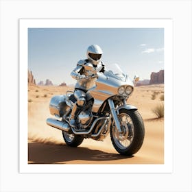 Futuristic Motorcycle Rider 1 Art Print