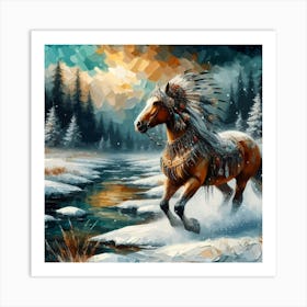 Abstract Native American Horse Copy Art Print