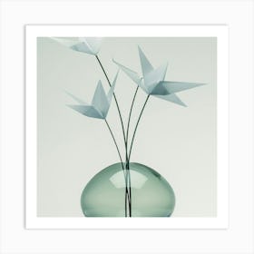 Origami Flowers In Vase Art Print