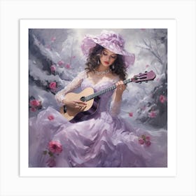 Girl With A Guitar Art Print