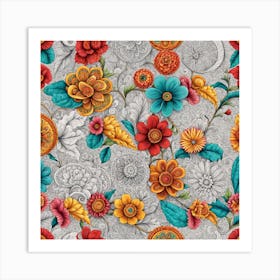 Floral Pattern 1 Art Print