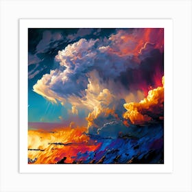 Colourful Storm Clouds Art Print