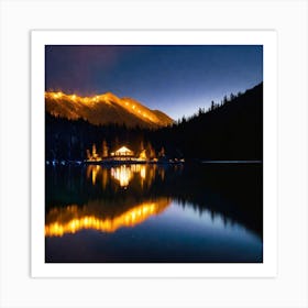 Lake At Night Art Print