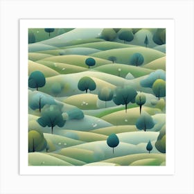 Landscape With Trees 3 Art Print