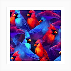 Cardinal Birds 2 Art Print