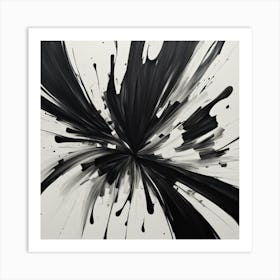 Abstract Black And White Painting 7 Art Print