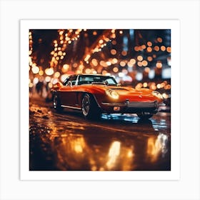 Chevrolet Corvette At Night Art Print