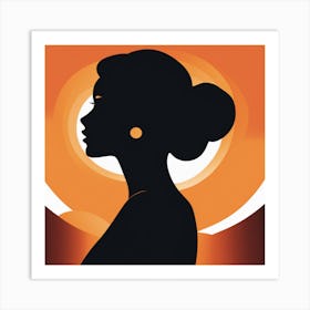 Silhouette Of A Woman Art Print