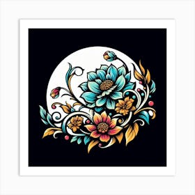 Flower Tattoo Design Art Print