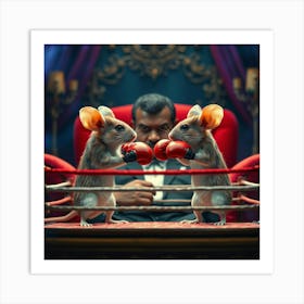 Boxing Mice Art Print