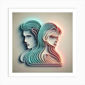 A man and woman 1 Art Print