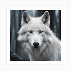 Picture of a fictional white wolf Art Print