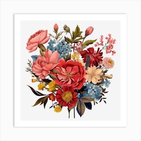 Whimsical Blooms Playful Floral Delight 1 Art Print