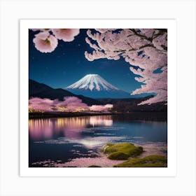 Mt Fuji At Night 1 Art Print