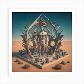 Man In The Desert 201 Art Print