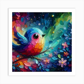 Colorful Bird Painting 2 Art Print