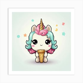 Kawaii Unicorn 34 Art Print