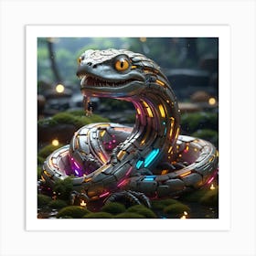 Cyborg Snake Art Print