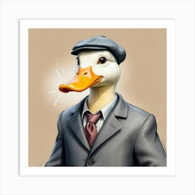 Duck In Suit 1 Art Print