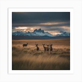 Deer In The Grass Art Print