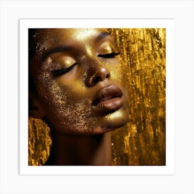 Gold Face 4 Art Print