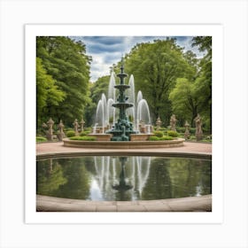 Fountain In The Park 4 Art Print