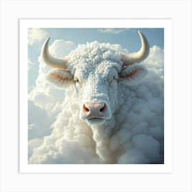 Cow In The Clouds Art Print