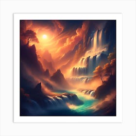 Mythical Waterfall 9 Art Print