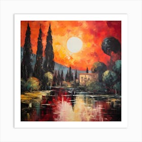 Mystic Tuscany: Brushstrokes of Tranquility Art Print