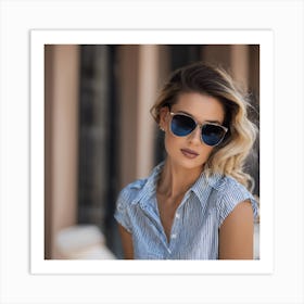 Beautiful Woman In Sunglasses Art Print