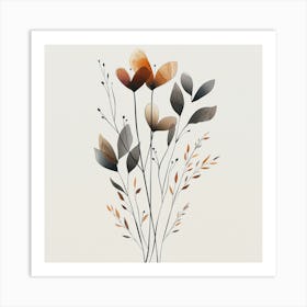 Abstract Flowers Art Print