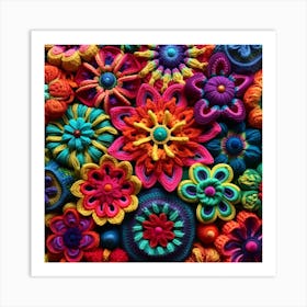 Crochet Flowers Art Print