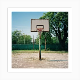 Competition Play Wooden Board Abandoned Recreation Court Background Park Nobody Basket Gr (5) 1 Art Print