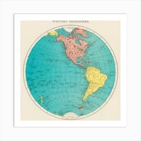 Western Hemisphere, World Atlas by Rand, McNally Art Print