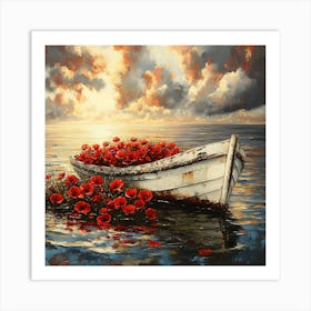 Poppies In The Boat 2 Art Print