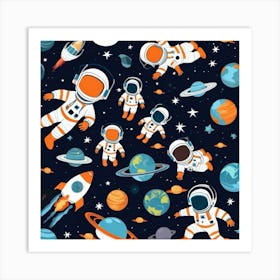 Astronauts In Space 7 Art Print