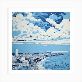 Blue Sky With Birds Art Print