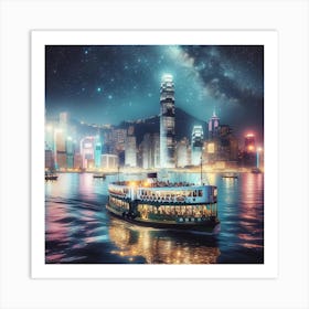 Night In Hong Kong Art Print