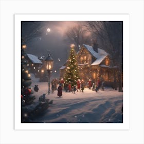 Christmas Village 1 Art Print