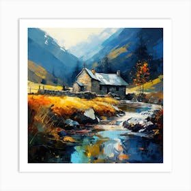 Mountain Cottage Art Print