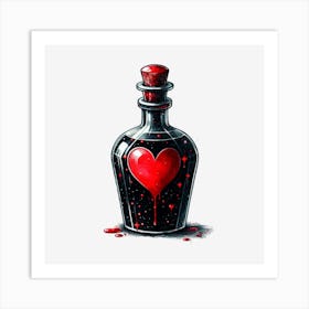 Heart In A Bottle Art Print