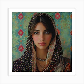 Woman In A Scarf Art Print