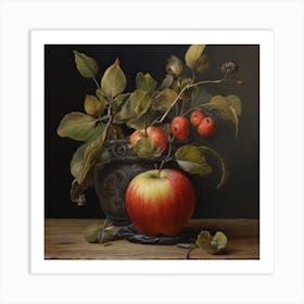 Apple In A Vase Art Print