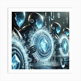 Cascade Sovereignty Scifi Crystal Defenders Water Shields Art Print