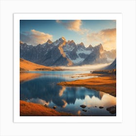 Sunrise In The Mountains Art Print