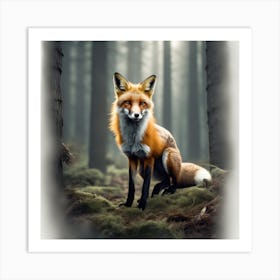 Red Fox In The Forest 27 Art Print