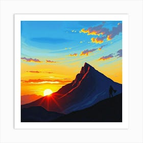 Sunset On The Mountain Art Print