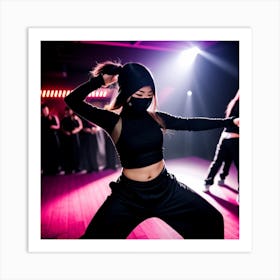 Ninja girl break dance Art Print