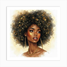 Gold Afro Poster