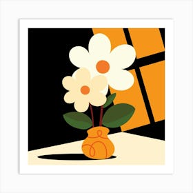 Flowers In A Vase Mid Century Art Print